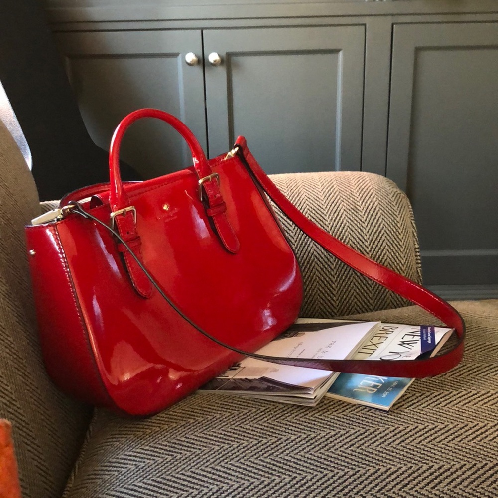 Kate spade red patent satchel